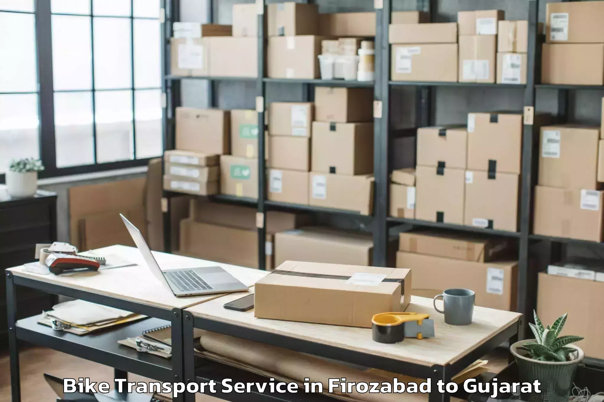 Top Firozabad to Jhagadia Bike Transport Available